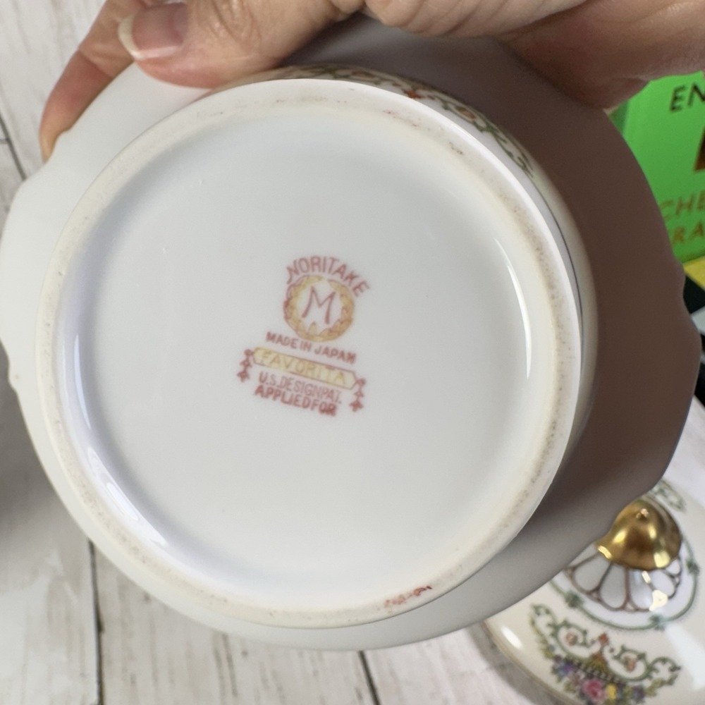 Vintage Noritake Favorita‎ Morimura Gold Trim  Cream and Sugar Bowl - Picture 7 of 16